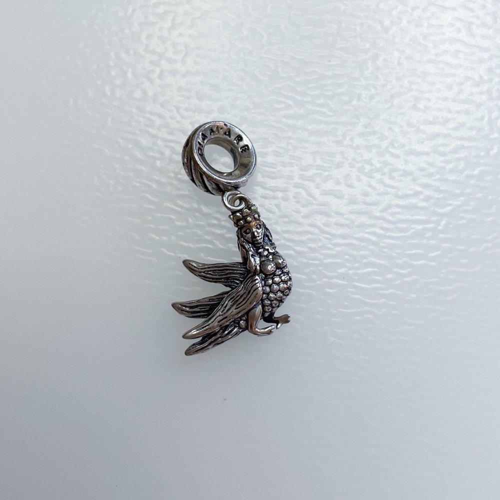 DAMARE 925 Sterling Silver Charm Pendant Alkonost Bird Slavic Mythology
